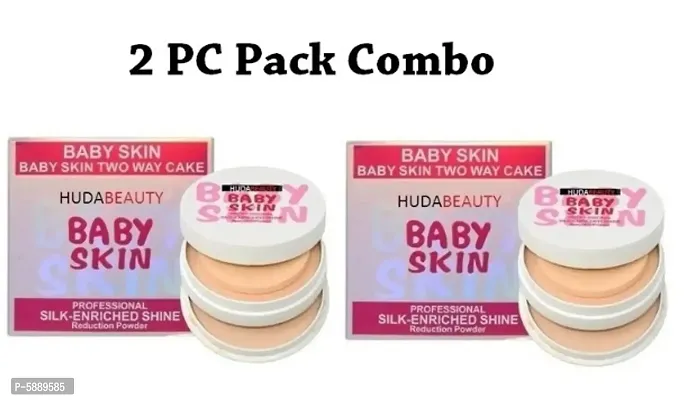 Hudabeauty Baby Skin 2 In One Compact Powder Pack of 2 Combo