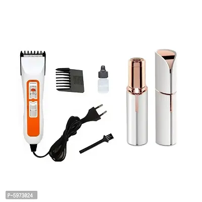 NHC-3663 Professional Beard Hair Trimmer and Flawless Facial Hair Trimmer Pack of 2