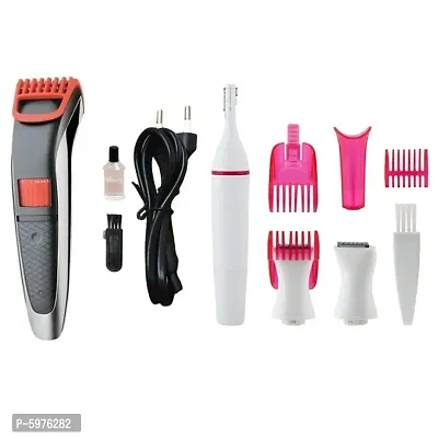 NS-2019 Rechargeable Cordless Beard Trimmer and Sweet Sensitive Touch Electric Trimmer Pack of 2