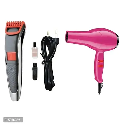 NS-2019 Rechargeable Cordless Beard Trimmer and NV-6130 1800w Hair Dryer Pack of 2