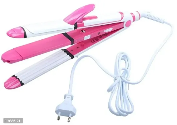 style Life Hair Straightener and Curler, 3-in-1 Ceramic Hair Curling Iron  Hair Straighteners  Crimper Hair Styler Tools Flat Iron
