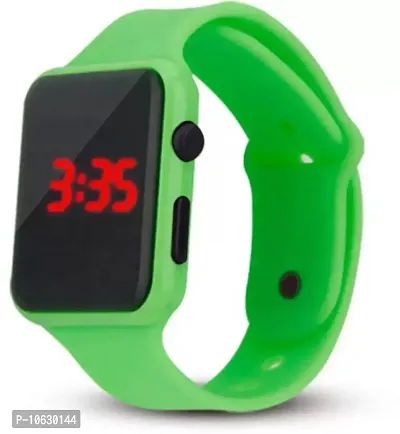 Digital Light Powered green Led Watch for Kids Boys  Girls.-thumb0