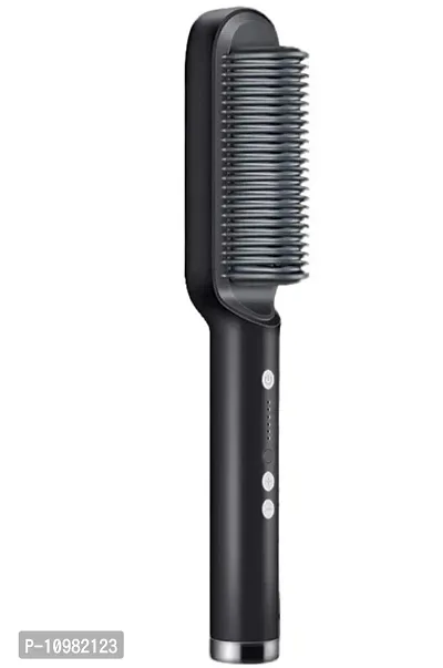 Hair Straightener Comb One-Step Hair Straightening Brush 909 - Black/ grey-thumb0
