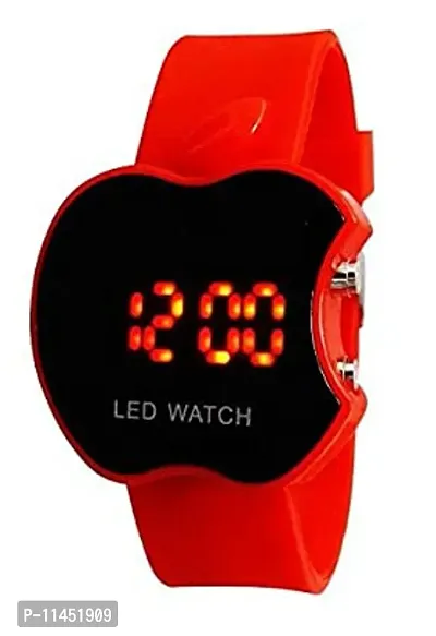 Red Digital Dial With Apple Shape  LED Watch for Men  Women