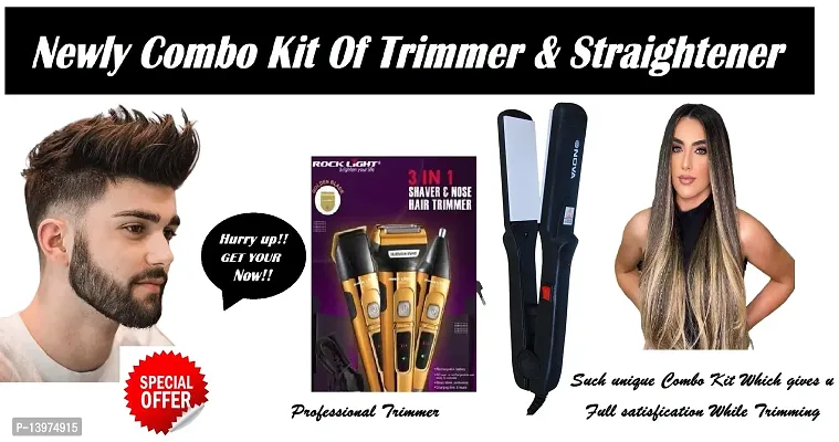 PROFESSIONAL 9112 TRIMMER WITH 522 HAIR STRAIGHTENEER IN MULTI COLOR COMBO PACK