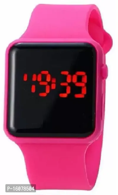 PINK LED STYLISH DIGITAL WATCH FOR GIRLS  BOYS