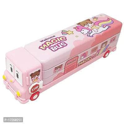Cute Truck Design Pencil Box For Kids (Pink)-thumb0