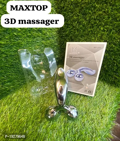 MeeTo 3D Manual Roller Massager Body Massager 360 Rotate Roller Face Body Massager Skin Lifting Wrinkle Remover  Facial Massage Relaxation  Skin Tightening Tool UniSex (Silver), Non Electric
