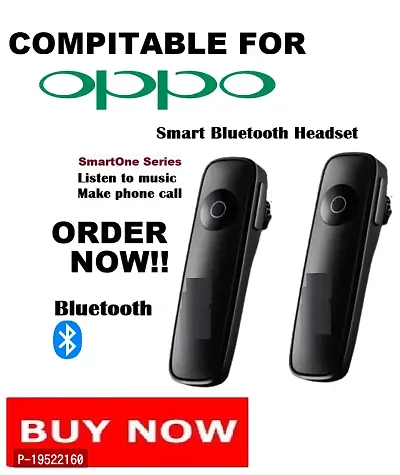 Stylish Smart Bluetooth Headset 2 peice with Dashing Black Color ,