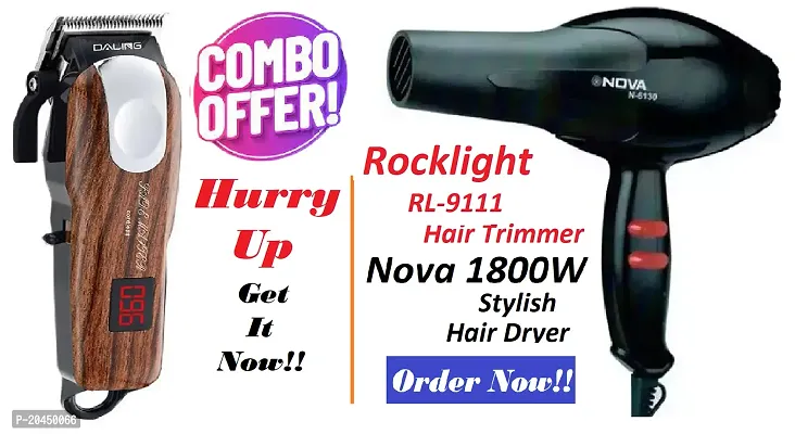 Transform Your Hair Game with the Rocklight RL-9111 Trimmer  Nova 1800W Dryer: Your Ultimate Hair Care Duo!-thumb0