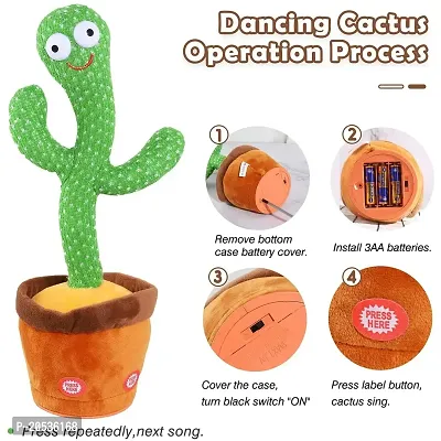 Ziggy Dancing Cactus Toy Talking Repeat Singing Sunny kactus Toy 120 Songs (Green)-thumb2