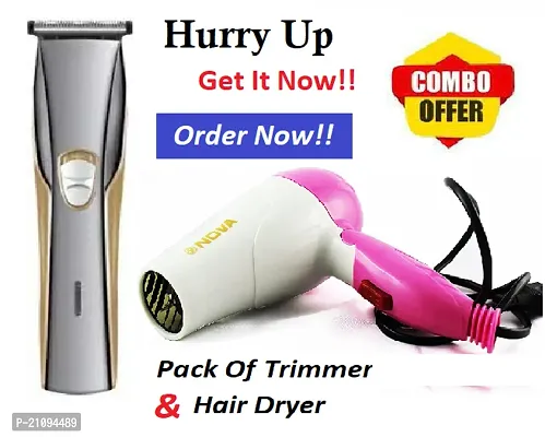 Double the Glamour: Rocklight RL-9078 Trimmer  Nova 1000w Hair Dryer Combo Pack - Your Ultimate Styling Duo!