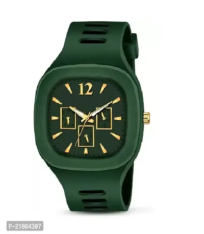 Embrace Timeless Elegance: The Analog Mirror Watch ( green )-thumb0