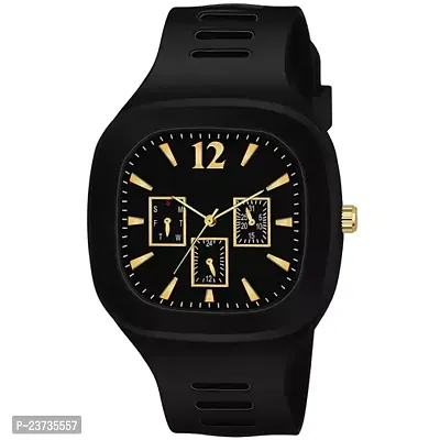 Trendy  Stylish Analog Black Mirror Watch For Men's-thumb0