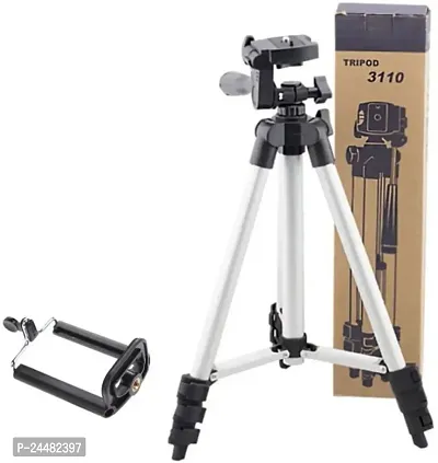Tripod 3110 Stand With 3-Way Head Tripod 3110 With Mobile Phone Holder Mount Stand-thumb0