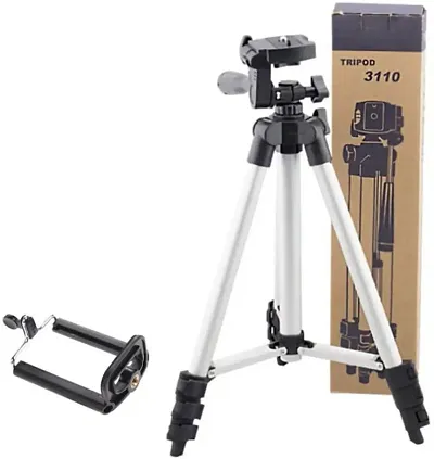 Tripod 3110 Stand With 3-Way Head Tripod 3110 With Mobile Phone Holder Mount Stand