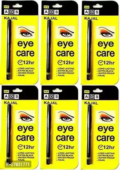 ADS Eyecare Black Pencil 12HR Kajal (Pack Of 6pc)