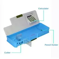 Multicolor Small Pencil Box With Calculator  Pencil Sharpener For Kids-thumb1