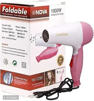 Nova NV-1290 1000Watt Foldable Hair Dryer For Men  Women Professional Electric Dryer-thumb0