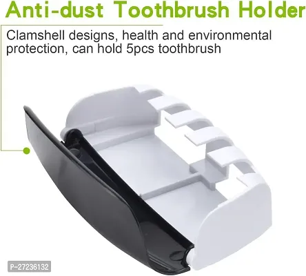 Toothbrush Holder with Cover Automatic Toothpaste Dispenser Set Dustproof-thumb3