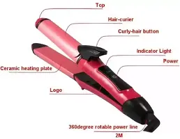 NEW NOVA HAIR STRAIGHTENER 2 IN 1 PINK COLORED BEAUTY SET FOR WOMEN MEN .-thumb1