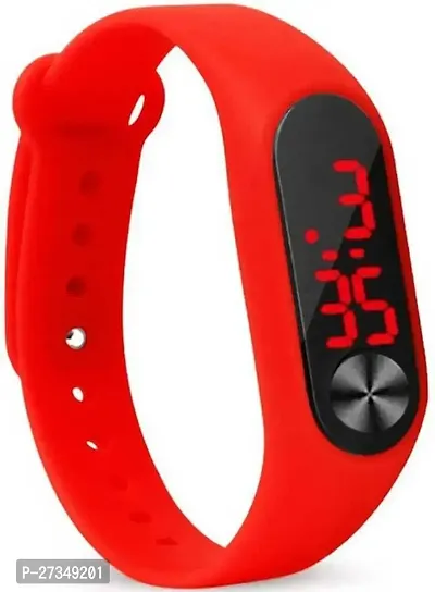 Amazing  Stylish Red Silicone Strap M2 LED Digital Watch For Kids-thumb0