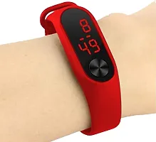 Amazing  Stylish Red Silicone Strap M2 LED Digital Watch For Kids-thumb3