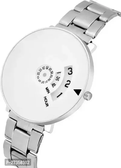 Trending Analog Watch - For Men PAIDU White Dial Stainless Steel strap chain Analog Watch-thumb3