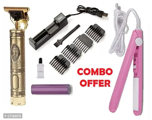 Golden Maxtop Metal Body Hair Trimmer  Mini Hair Straightener Combo Pack