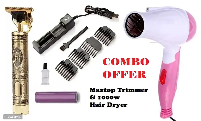 Golden Maxtop Metal Body Professional Hair Trimmer  Nova 1000w Hair Dryer Combo pack-thumb0