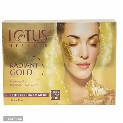 Lotus Herbals Radiant Gold Facial Kit For Instant Glow With 24K Pure Gold  Papaya,4 Easy Steps, (Multiple Use)600g (Pack of 1)