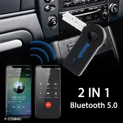 Car Bluetooth Wireless Music Receiver  Adapter 3.5mm Aux Best Quality (Black)-thumb3