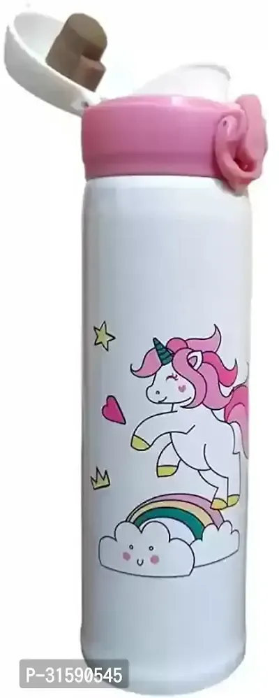 Stainless Steel Unicorn Water Bottle for School , 500ml Bottle for Kids, Cute Fancy Water Bottle-thumb0