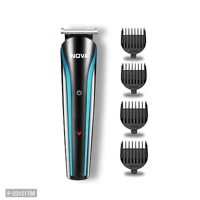 Nova NHT 1073 Battery Powered USB Rechargeable and Cordless: 60 Minutes Runtime Professional Hair Clipper for Men, Blue-thumb0