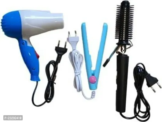 WILLA PACK OF NEW COMBO NV 1290 DRYER WITH STRAIGHTENER AND NV 471 CURLER Hair Dryer  (1000 W, Multicolor)-thumb0