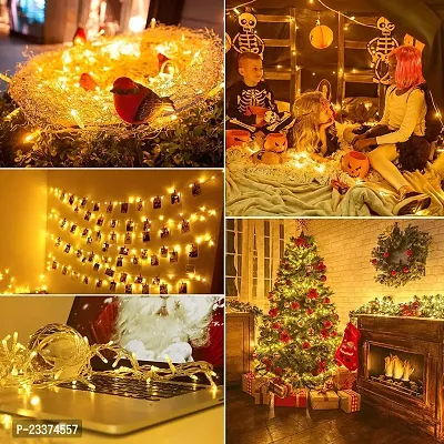 Gesto Warm White Led Serial String Lights ndash; Waterproof Copper Wire Golden Lights for Home Decoration | Yellow Light for Diwali Decoration,Lights for Balcony...-thumb4