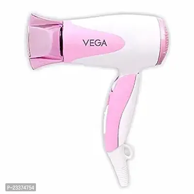 VEGA Blooming Air Foldable 1000 Watts Hair Dryer With Heat  Cool Setting And Detachable Nozzle (VHDH-05), Color May Vary, (Made In India)