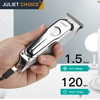 VGR V-071 Cordless Professional Hair Clipper Runtime: 120 Min Trimmer For Men With 3 Guide Combs (Silver) Standard, 1 Count-thumb1