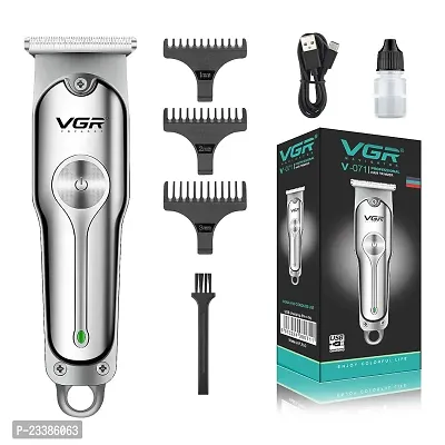 VGR V-071 Cordless Professional Hair Clipper Runtime: 120 Min Trimmer For Men With 3 Guide Combs (Silver) Standard, 1 Count-thumb5