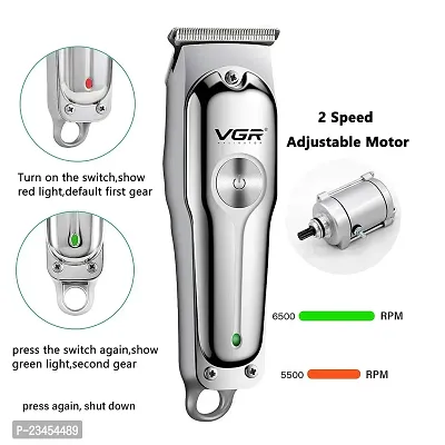 VGR Hair Liner for Men Clippers, Battery Powered T Blade Trimmer, Professional Cordless Zero Gapped Outlining for Barbers, 0mm balding Shape up, Edger Beard, Silver-thumb3