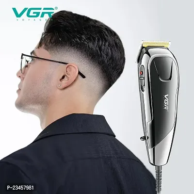 VGR V-127 Professional Hair Clipper Powerful DC Motor Stainless steel blade 8 Guide Combs 2m Cable Taper Lever Trimming Range: 0.9mm to 20mm Corded complete hair cutting set with 2 Combs  1 Scissor-thumb4
