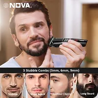 Nova NHT 1076 Cordless: 30 Minutes Runtime Trimmer for Men (Black)-thumb1