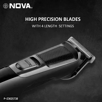 Nova NHT 1076 Cordless: 30 Minutes Runtime Trimmer for Men (Black)-thumb5