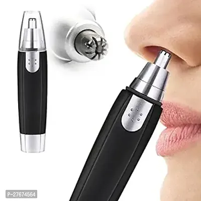Eloxee 3 in 1 Electric Nose  Ear Hair Trimmer for Men  Women | Dual-edge Blades |Painless Nose and Ear Hair Remover Trimmer Eyebrow Flawless Electronic (Black)-thumb0