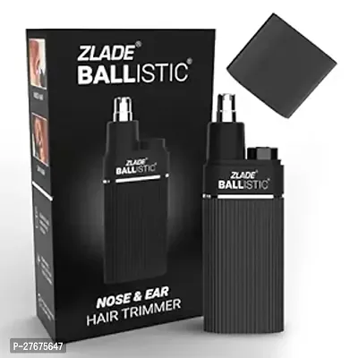 ZLADE Ballistic Men Nose  Ear Hair Trimmer - Aaa Battery Operated Waterproof Trimmer With Protective Cap | Stylish Design | Ideal For Gifting | Black