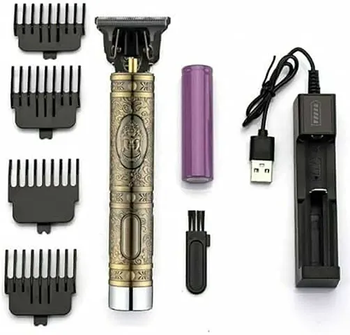 PULSBERY Hair Trimmer For Men - Professionals Buddha Style Rechargeable Beard And Moustaches Hair Machine And Trimming, Adjustable Blade Clipper & Shaver, hair Trimming Machine (Gold)