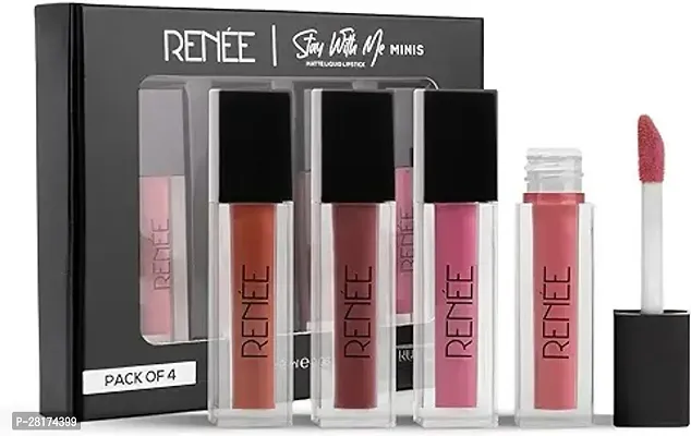Beauty Professional Color Sensational Liquid Lipstick Combo Pack, Set of 4 Mini Lipsticks Forever Matte Finish Lip Color - Nude Edition-thumb0