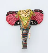 Wooden elephant face wall decor-thumb1