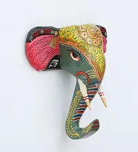 Wooden elephant face wall decor-thumb2