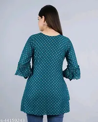 Elite Olive Rayon Printed Tunic For Women-thumb2